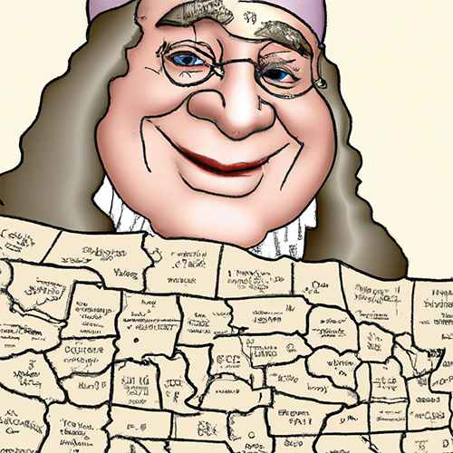 A smiling Ben Franklin.