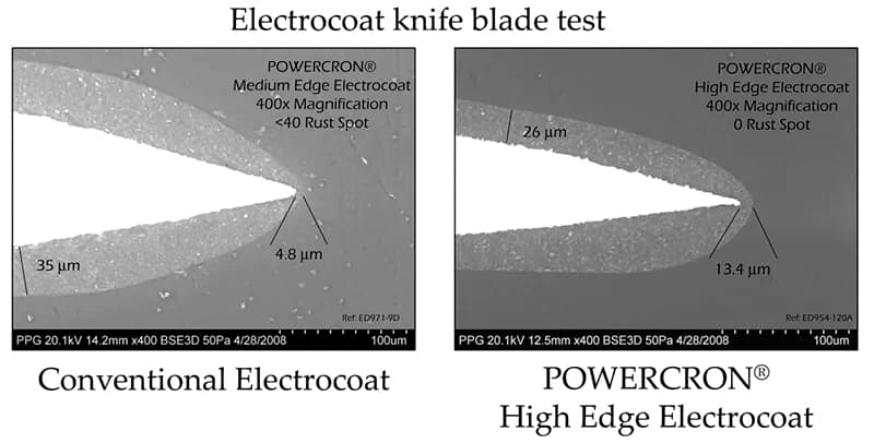 High-Build Edge E-Coat Knife Test